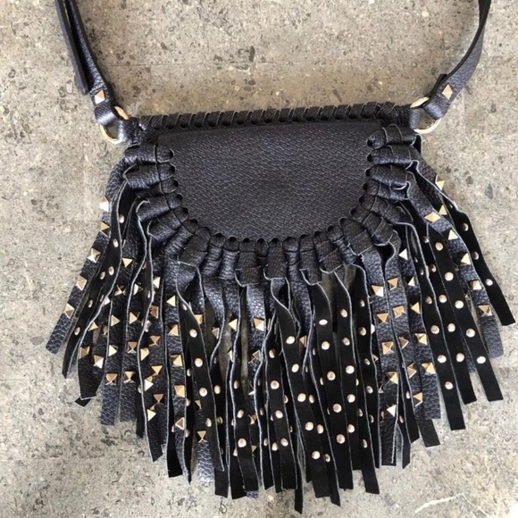 Authentic VALENTINO Rock Stud Fringe Belt Bag - Picture 2 of 8